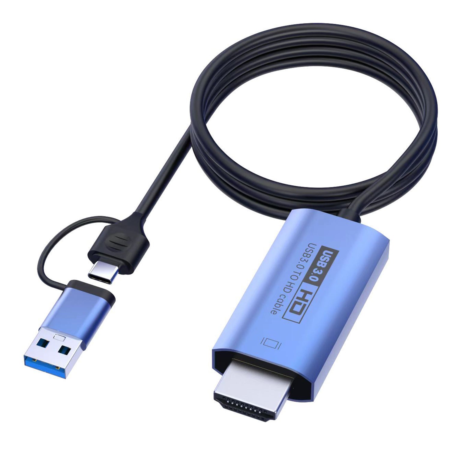 V05E 2.0m USB3.0 to HDMI Adapter Cable 2-in-1 Type-C USB to HDMI Converter V05E 2.0m USB3.0 to HDMI Adapter Cable 2-in-1 Type-C USB to HDMI Converter